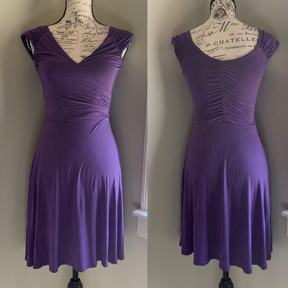Venus Faux Wrap Ruched Dress Size XS